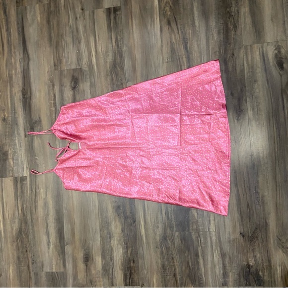 Pink And Green Polka Dots Sleeveless Slip Dress - Picture 2 of 4